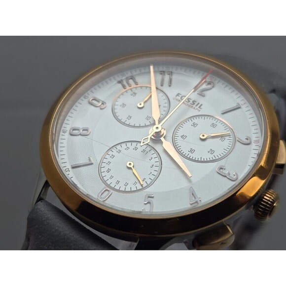 Fossil CH3071 Abilene Women Chronograph Watch Rose Gold Gray Leather New Battery main image 6